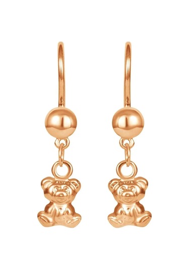 Zolotoj Merkurij Çocukların Altın Kaplamalı Gümüş Ayı Küpeleri 106071627 Altın