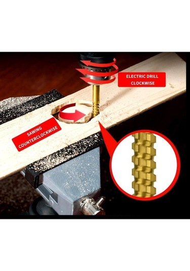 6 Parça Kademeli Matkap Ucu Saç Delme Seti Özel Kutulu Ahşap Oyma