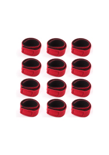 Geeksen 12 Adet Kırmızı Sbr-ok Kumaş Oluk Bağlama Kayışı, 30x240mm, Dayanıklı, Genişletilebilir, Olukları Korur Ve Taşınması Kolay