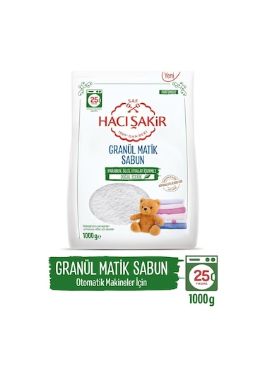 Hacı Şakir Bebek Çamaşırları Için Hipoalerjenik Granül Matik Sabun 1000 G-