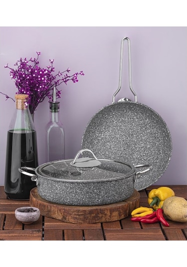 Taç Ultra Klasik 2'Li Granit Tencere & Tava Seti