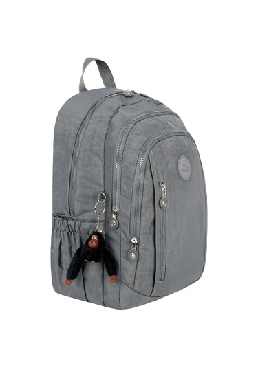 Lüx Krinkıl Kumaş Lise Ve Ortaokul Sırt Çantası, Krinkıl Okul Çantası Gri