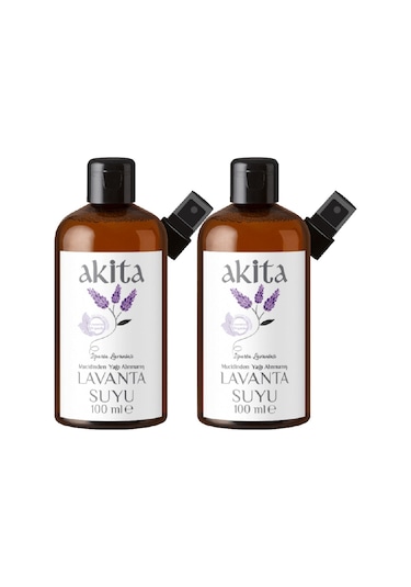 Akita Doğal Yağı Alınmamış Cam Şişe Lavanta Suyu 2 x 100 ML