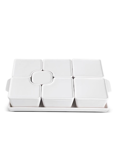 Aryıldız 15 Parça Sc Tepsili Kahvaltılık Dikdörtgen 249376 Beyaz