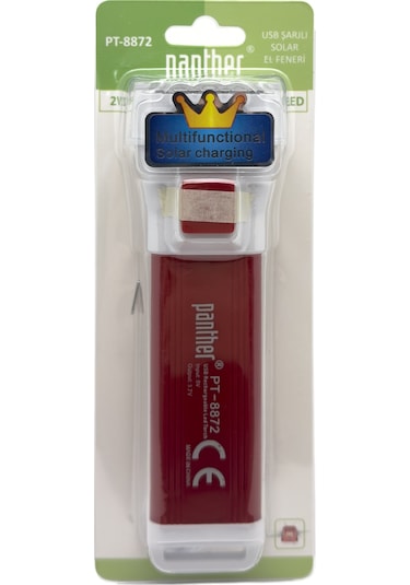 Panther Pt-8872 Usb Şarjlı Solar El Feneri