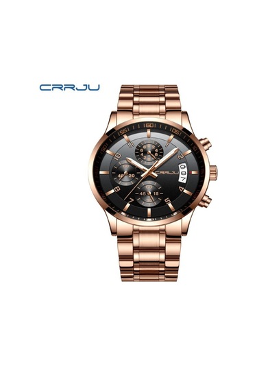 Crrju/kajun 2214 Yeni Erkek İş Saati Erkek Saati Altı Pimli Kronograf Çok İşlevli Paslanmaz Çelik Saat Rosegoldblackface Diğer