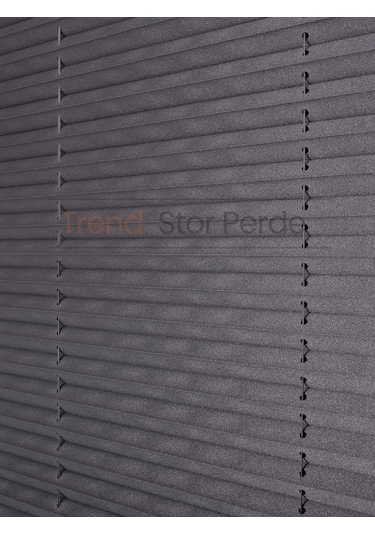 Antrasit Plise Katlanır Cam Balkon Perdesi - Ofis Perdesi - Salon Perdesi - 037 Antrasit