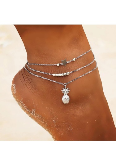 Brezza Lusso Jewelry Boncuklu Ananas Bayan Ayak Halhal No1 Çok Renkli