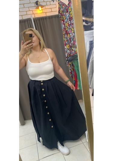 Tuba Toptaş Pamuklu Askılı Bluz Beyaz