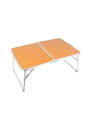 Prestigegoods Taşınabilir Kamp Piknik Masası Bambu Tahta + Alüminyum Katlanır Masa 61x40.5x27cm 001 Sarı