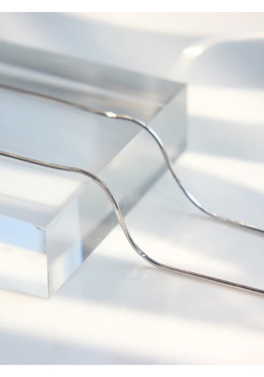 925 Ayar Gümüş Yılan Model Yuvarlak Zincir Kolye 1,5 Mm