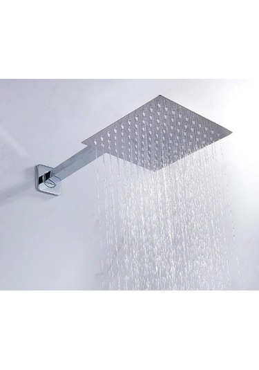 T-May Banyo Sart Kare Tepe Duş Seti Başlığı 30X30 Paslanmaz Metal Krom