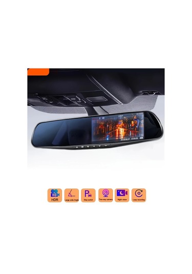 Dashanshop 4.5 İnches Black 4.5 Black Model Çift Kayıt Gece Görüşlü Hd Araç Kamerası Ön Arka Kayıt Döngü Kayıt Tüm Araçlar İçin