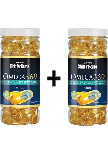 Aksu Vital Shiffa Home Omega 3-6-9 Balık Yağı 1000 MG 100 Kapsül 2 Adet