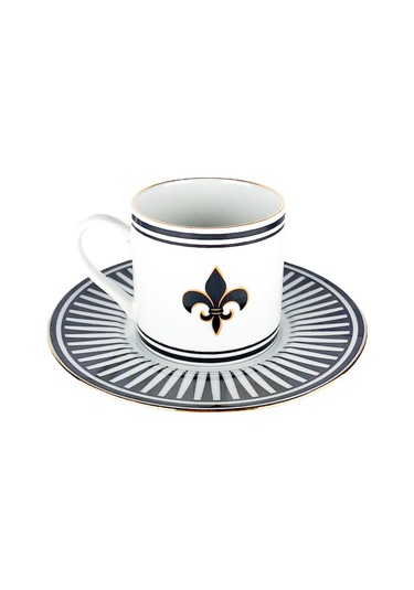 Siyah Aşk Türk Kahve Fincanı Altın - Beyaz - Siyah