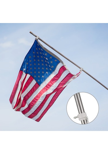 Kosona 2 Adet Beyaz 3.8 Cm Çaplı Bayrak Direği Döner Sabitleyici, Anti-sarmal Pvc Montaj Ringi