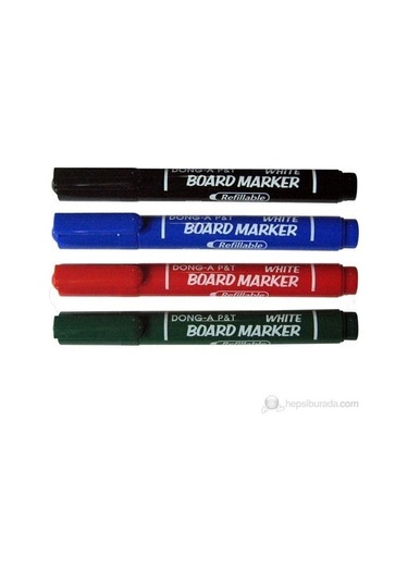 Dong-A Beyaz Tahta Kalemi Yuvarlak Uc Doldurulabilir 12'Li Kutu Siyah