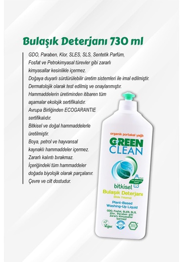 Green Clean Elde Bulaşık Det. 730 Ml 7 Al 6 Öde Ve Rosie Hediye