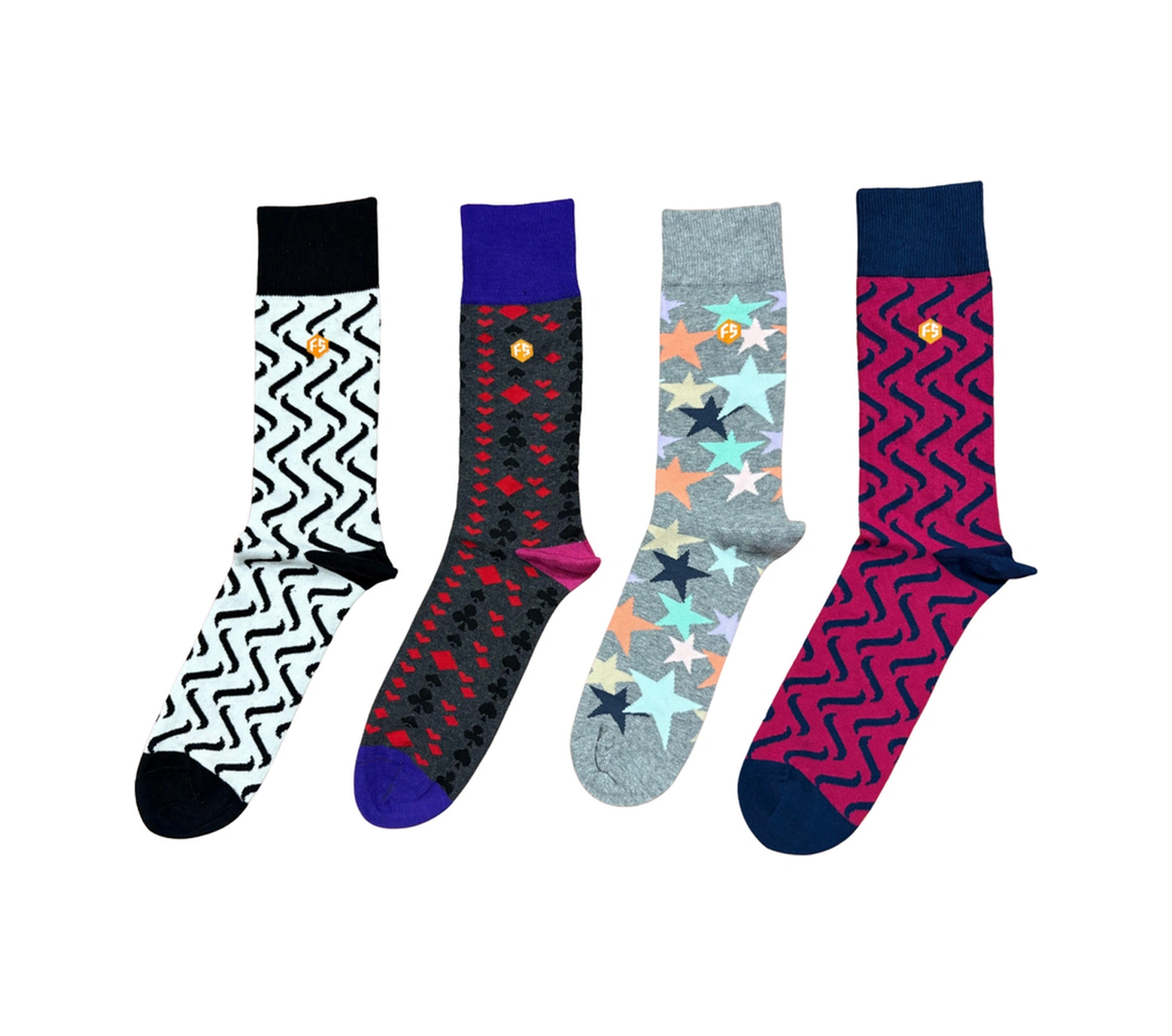 Erkek Renkli Desenli Pamuklu Günlük Çorap 11-13/2 Çok Renkli