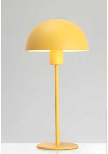 Mylights 20 Cm Baslıklı Masa Lambası Abajır Köse Lambası Yatak Od Siyah