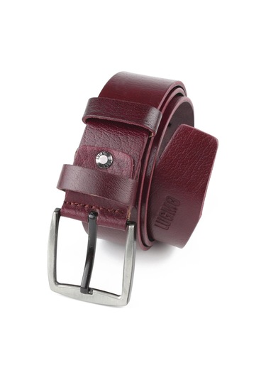 Lugmo Hakiki 100% Deri Erkek Kemer Bordo 4,5 Cm Bordo