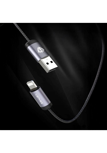 Lenyes Lc537 Usb-a To Type-c Örgü Tasarımlı Hızlı Şarj Özellikli Data Ve Şarj Kablosu 10w 1m Siyah Siyah