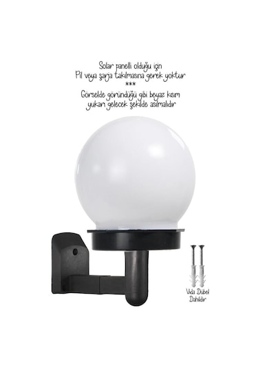 Şahnet Solar Bahçe Lambası Beyaz - Güneş Enerjili Duvar Armatür 3 Adet