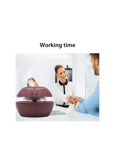 Reedark 300ml Usb Ultrasonic Nemlendirici - Ahşap Desenli, Sessiz, 4 Renk Işık, Otomatik Kapanma - Ev Ofis Kullanıma Uygun Koyu Ahşap