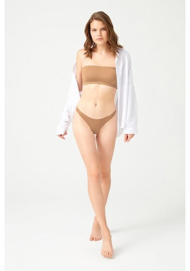 Lazer Kesim Kadın Tanga Külot 3'lü Paket-2 Renkli-3 Çok Renkli