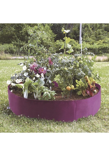 Neevoyu Mor Dairesel Bitki Yetiştirme Çanta, Isı Regülasyonu Ve İyi Drenaj Sağlar, İç/ Dış Bahçe Kullanıma Uygun 50cmx20cm, Kollü Yok