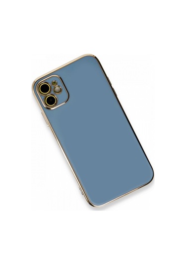 İphone Uyumlu 11 Kılıf Luxury Seri Kamera Korumalı Silikon Kapak Mavi