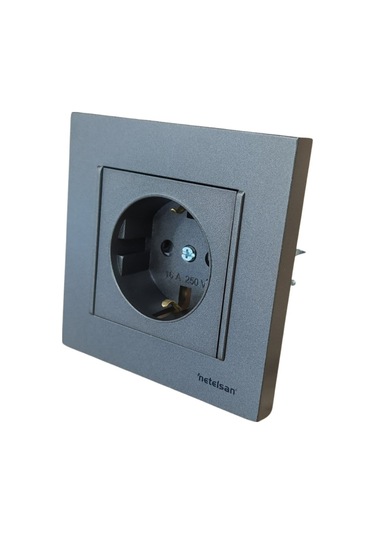 Netelsan Byobu Antrasit Top. Priz + Çerçeve