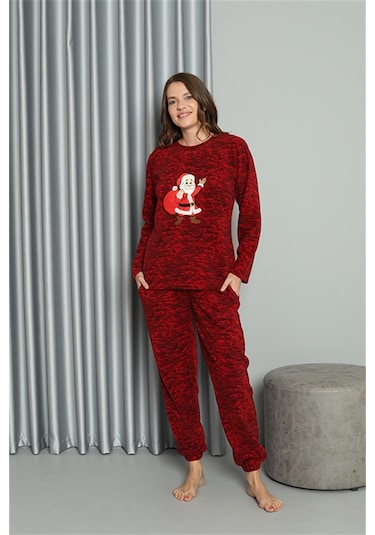 Akbeniz Welsoft Kadın Polar Sevgili Kombini Pijama Takımı 50125 Tek Takım Fiyatıdır - Xl Kırmızı