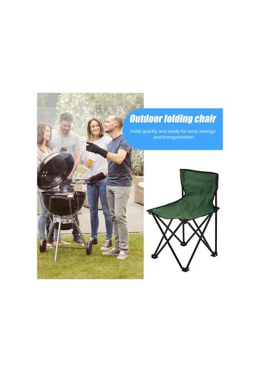 Yeşil Sırtlık Ergonomik Tasarım Güçlü Yük Taşıyan Kompakt Boyut Taşınabilir Katlanır Tabure Sandalye Kamp Malzemeleri Yeşil