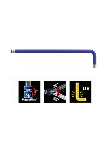 Wiha 369rf Allen Anahtar Topbaş Hex Alyan 8.0mm 44x206mm Magicring 41977