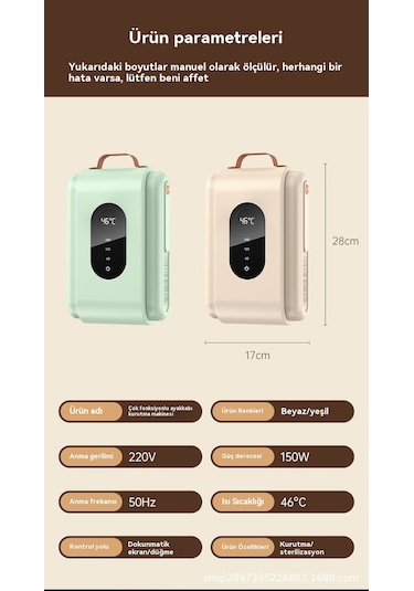 Katlanabilir Akıllı Sterilizasyon Çabuk Kuruyan Ayakkabı Kurutucu