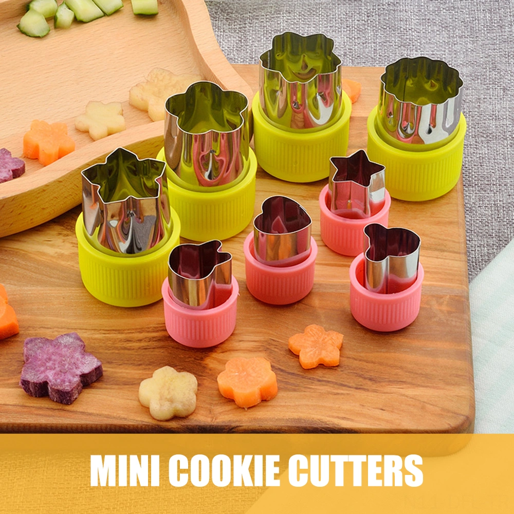 Dofolink Pembe Ve Mor Renkli Paslanmaz Çelik Meyve Sebze Kesici, Yemek Deco Aracı, Bebek Beslenme Ve Parti İçin Farklı Şekiller Küçük Ve Büyük Yeşil - Pembe - Mor