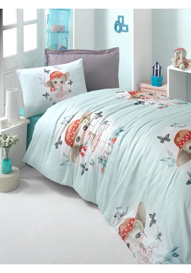 Komfort Home Genç Ranforce Nevresim Takımı (Candy Girl Turkuaz)