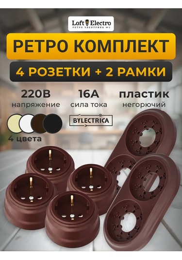 Bylectrıca Retro Priz Ve Priz Çerçeveleri 287304008 Ра16-0202-ch