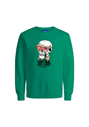 Jack & Jones Erkek Kuru Kafa Baskılı Bisklet Yaka Sweatshirt 12244220 Siyah Jack & Jones Erkek Kuru Kafa Baskılı Bisklet Yaka Sweatshirt 12244220 Siyah
