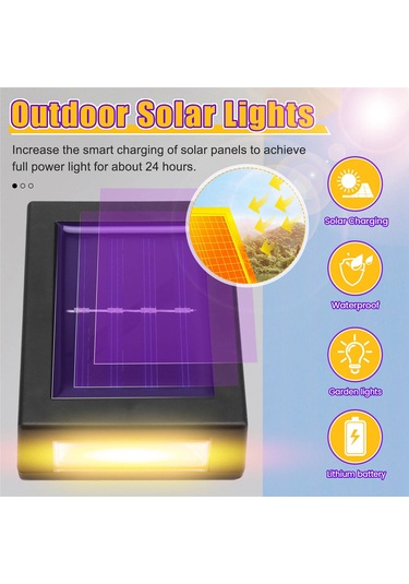 Açık Bahçe Güneş Enerjili Duvar Işıkları Yukarı Ve Aşağı Su Geçirmez Duvar Işıkları, B Siyah