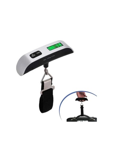 Hobibahçem Dijital Ekranlı Valiz Kilo Ölçücü Hassas Valiz Tartısı Gümüş