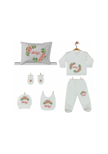 Pia Baby Gl 2202 İsme Özel Yastık Zıbın Set Krem
