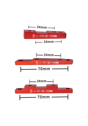 Teltree Yol Bisikleti İçin Alüminyum Düz Montaj Fren Adaptörü - Siyah / Kırmızı Seçenekli, Ff140 / Ff160 / Fr160 Modelleri Siyah