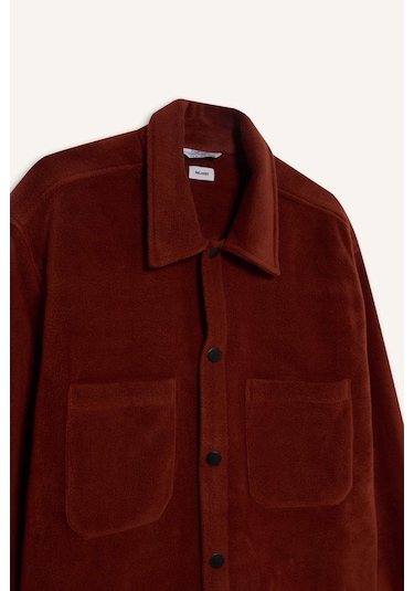 DeFacto Relax Fit Polar Uzun Kollu Gömlek A4782AX24WNBR330 Bordo