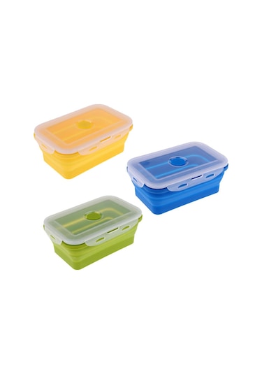 Homyl Katlanır Silikon Öğle Yemeği Kutusu Kase Bento 800ml-sarı 800ml Sarı Çok Renkli