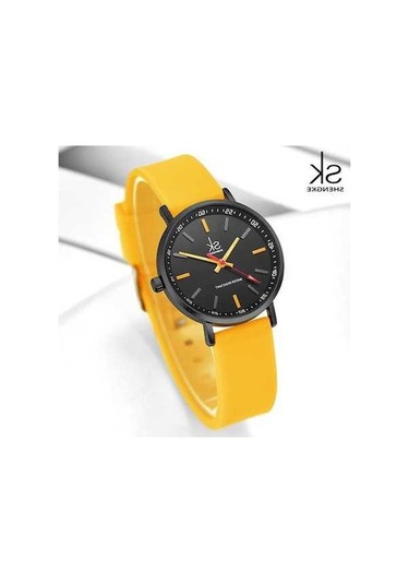 Novahub Siyah Shengke Spor Kadın Saat, Yeni Tasarım Sk Kuvars, 34mm Yuvarlak Kadran, Siyah Silikon Kayış, Kadın İçin, Ce Sertifikalı Çok Renkli