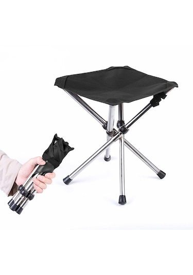 Homyl Kamp Taburesi Küçük Katlanır Sandalye Hafif Seyahat L Siyah Çok Renkli