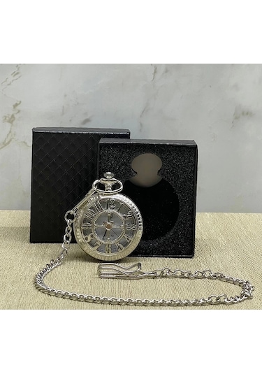 Özel Kutulu Rakamlı Gümüş Köstekli Saat Alk4662