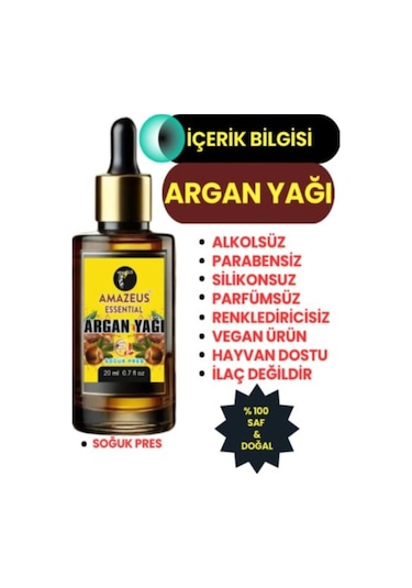Amazeus Argan Yağı 2'li %100 Saf Ve Doğal-soğuk Pres Besleyici Etki 2x20 Ml / 1.4 Fl Oz